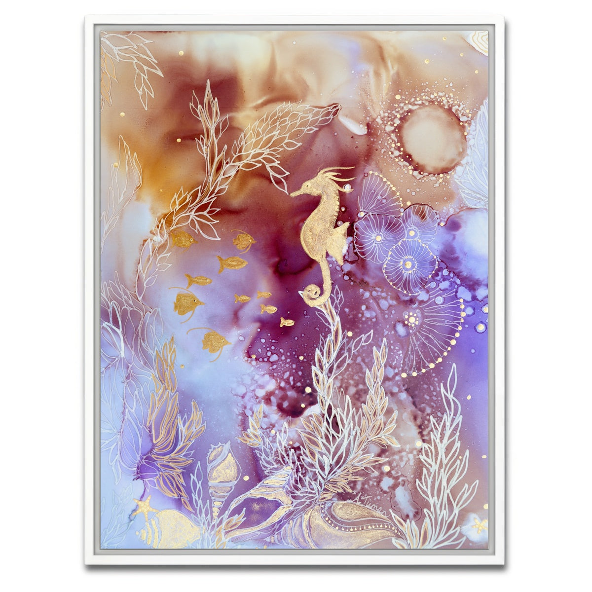 AUTO-MOCKUP WHITE | Rose Quartz Reef | 1 Piece | White Framed Canvas | group=3x4