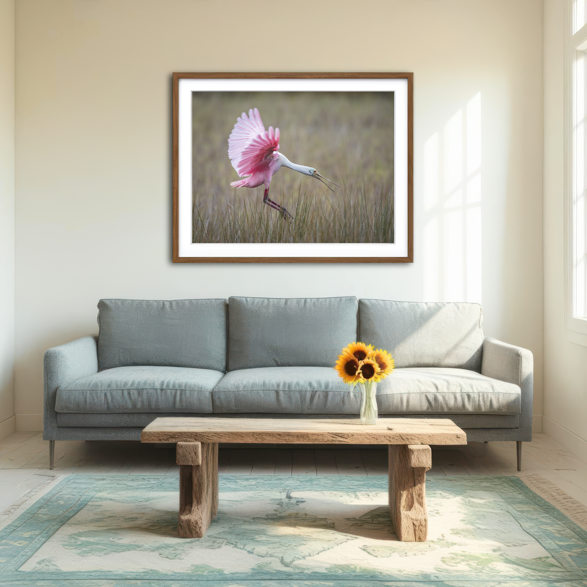 AUTO-MOCKUP ROOM | Roseate Spoonbill - Merritt Island Wildlife Refuge Wall Art