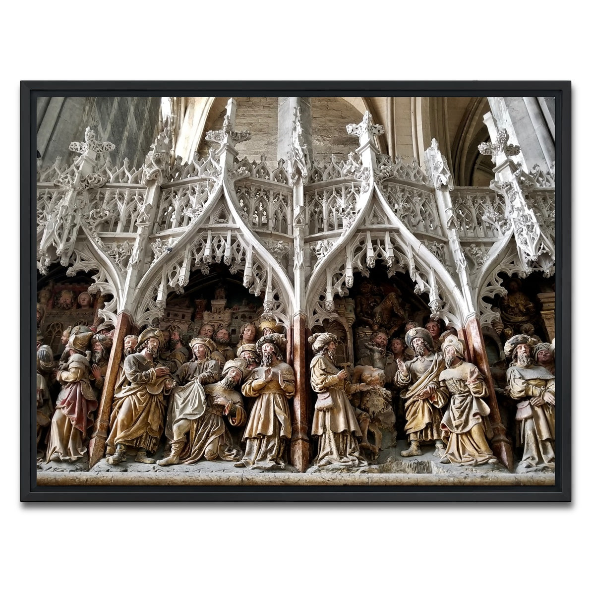 AUTO-MOCKUP WHITE | Rouen Cathedral Art | 1 Piece | Black Framed Canvas | group=4x3