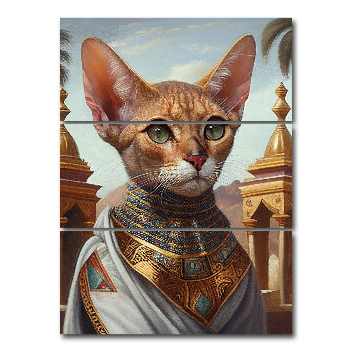 AUTO-MOCKUP WHITE | Royal Pets Abyssinian | 3 Piece | Gallery Wrap Canvas | group=8x18_stacked