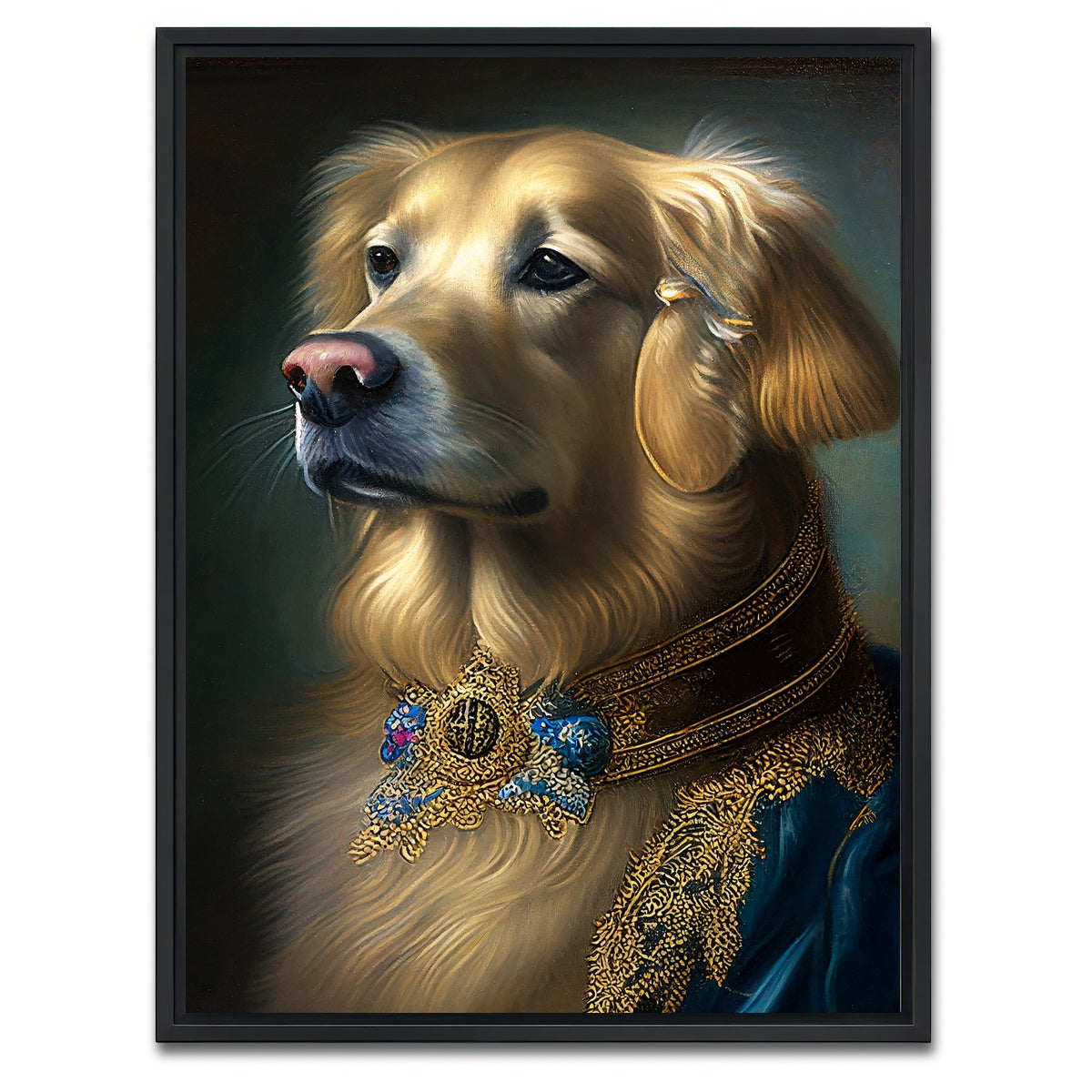 AUTO-MOCKUP WHITE | Royal Pets Golden Retriever | 1 Piece | Black Framed Canvas | group=3x4