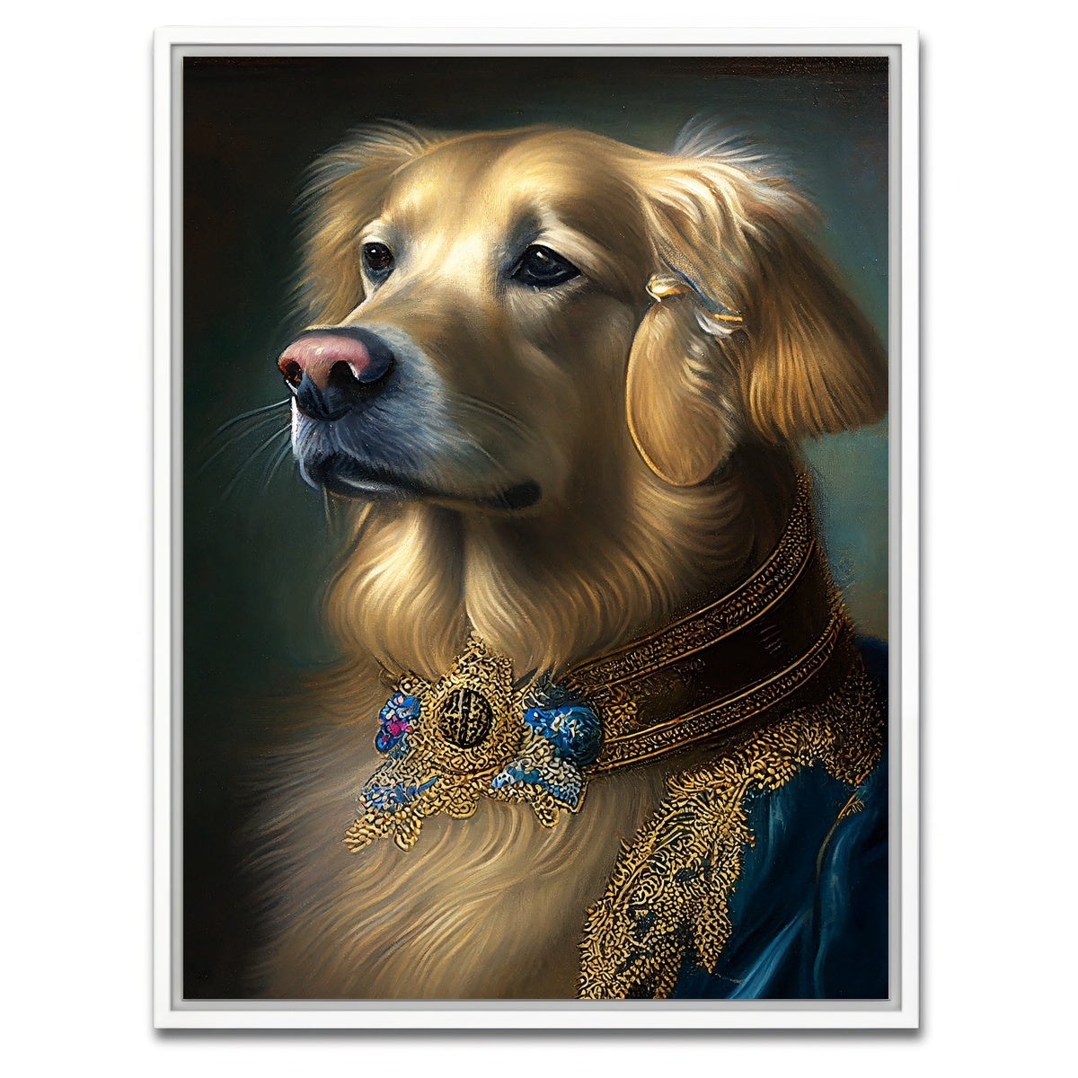 AUTO-MOCKUP WHITE | Royal Pets Golden Retriever | 1 Piece | White Framed Canvas | group=3x4