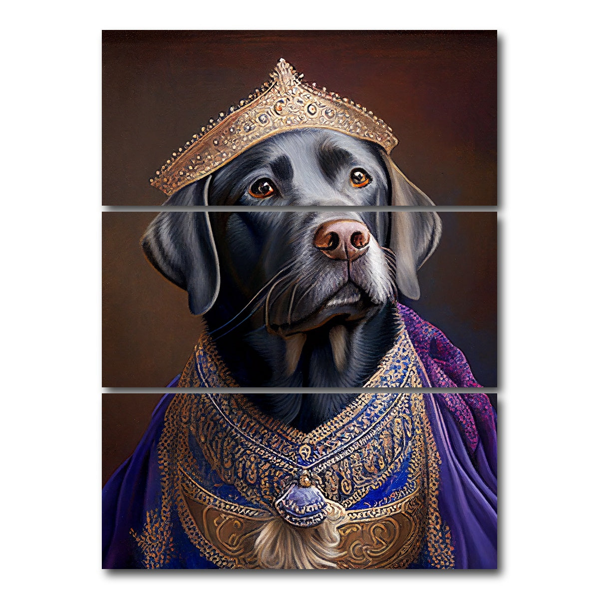 AUTO-MOCKUP WHITE | Royal Pets Labrador | 3 Piece | Gallery Wrap Canvas | group=8x18_stacked