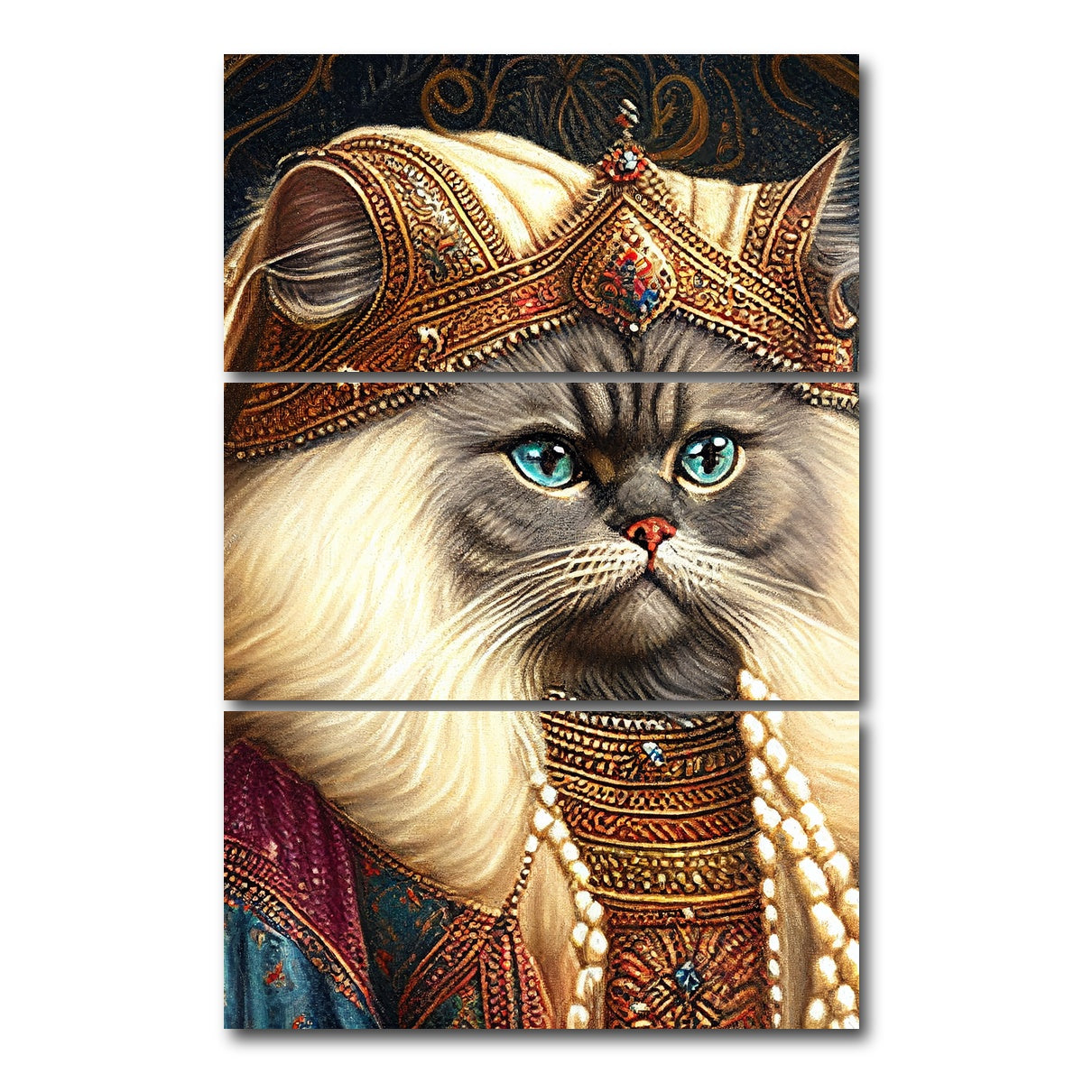 AUTO-MOCKUP WHITE | Royal Pets Persian | 3 Piece | Gallery Wrap Canvas | group=12x24_stacked