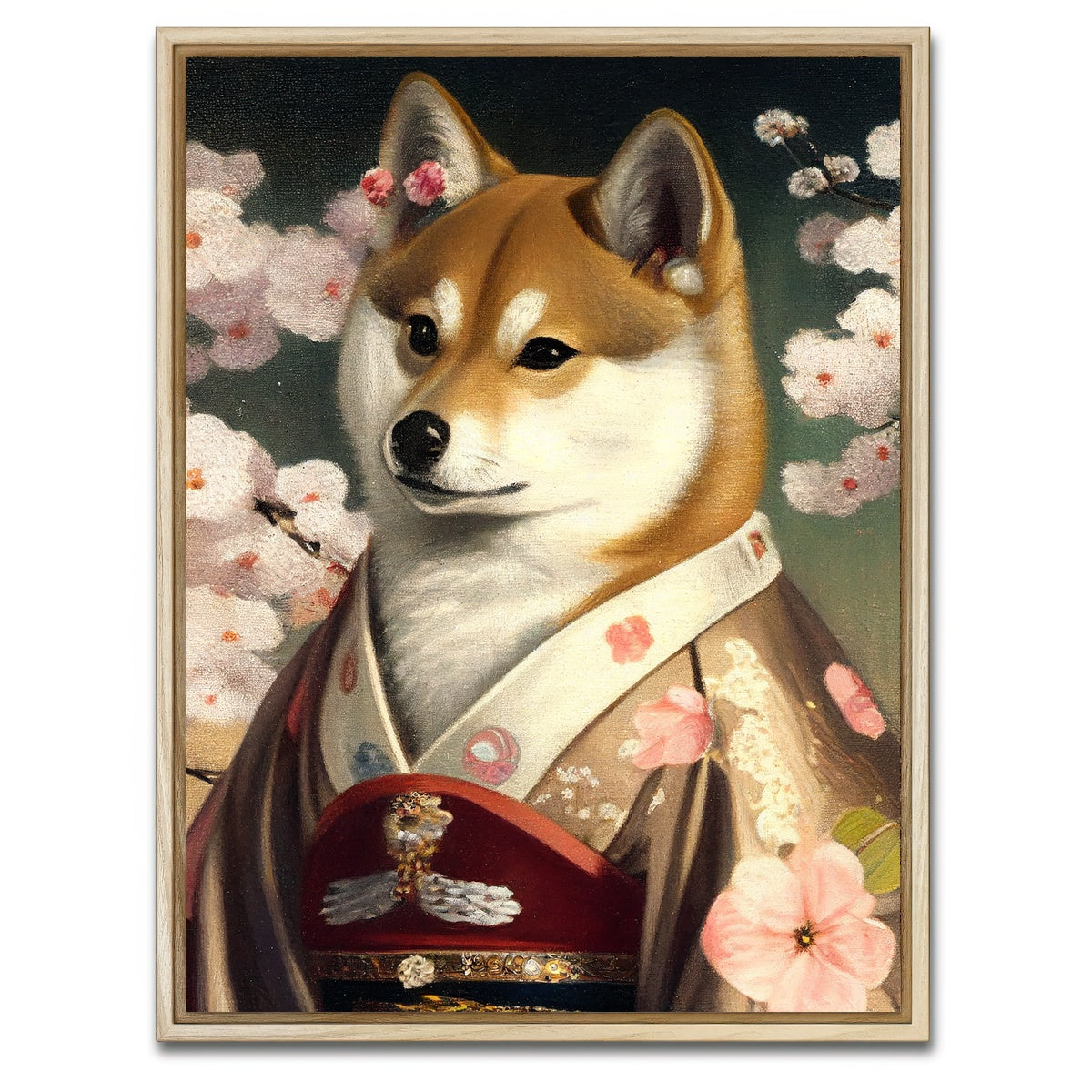 AUTO-MOCKUP WHITE | Royal Pets Shiba Inu | 1 Piece | Natural Framed Canvas | group=3x4