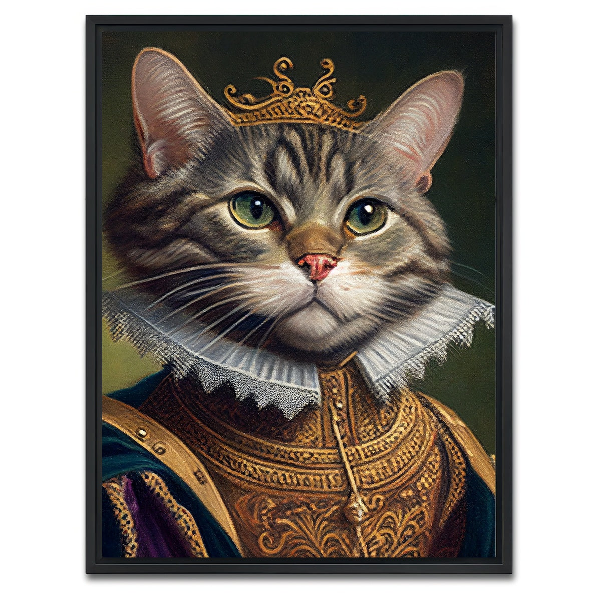 AUTO-MOCKUP WHITE | Royal Pets Tabby | 1 Piece | Black Framed Canvas | group=3x4