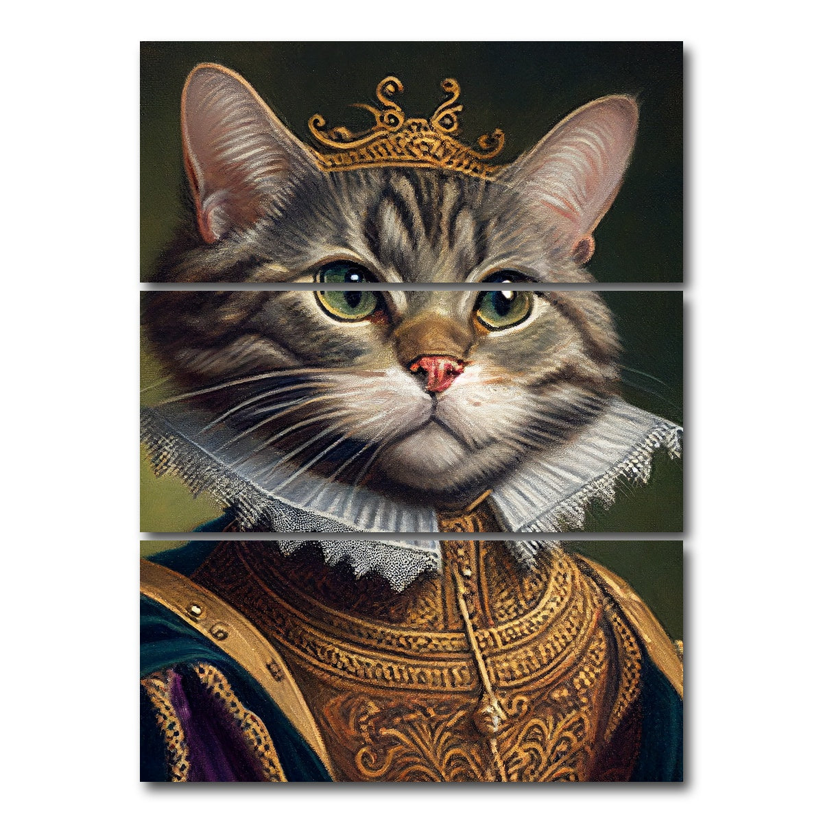 AUTO-MOCKUP WHITE | Royal Pets Tabby | 3 Piece | Gallery Wrap Canvas | group=8x18_stacked