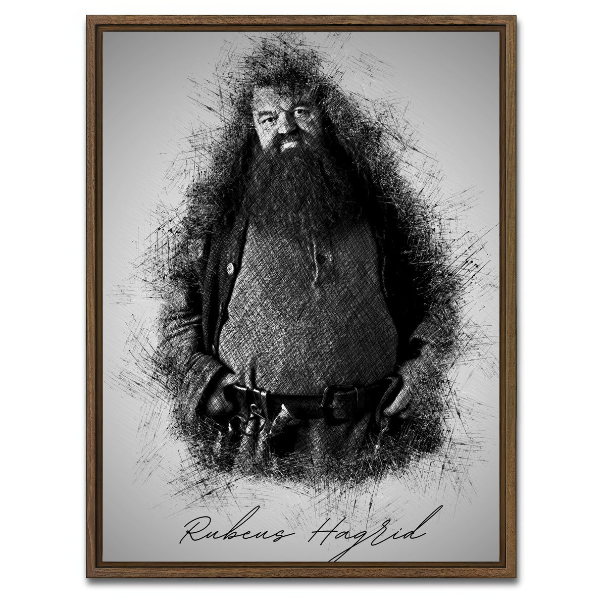 AUTO-MOCKUP WHITE | Rubeus Hagrid | 1 Piece | Walnut Framed Canvas | group=3x4