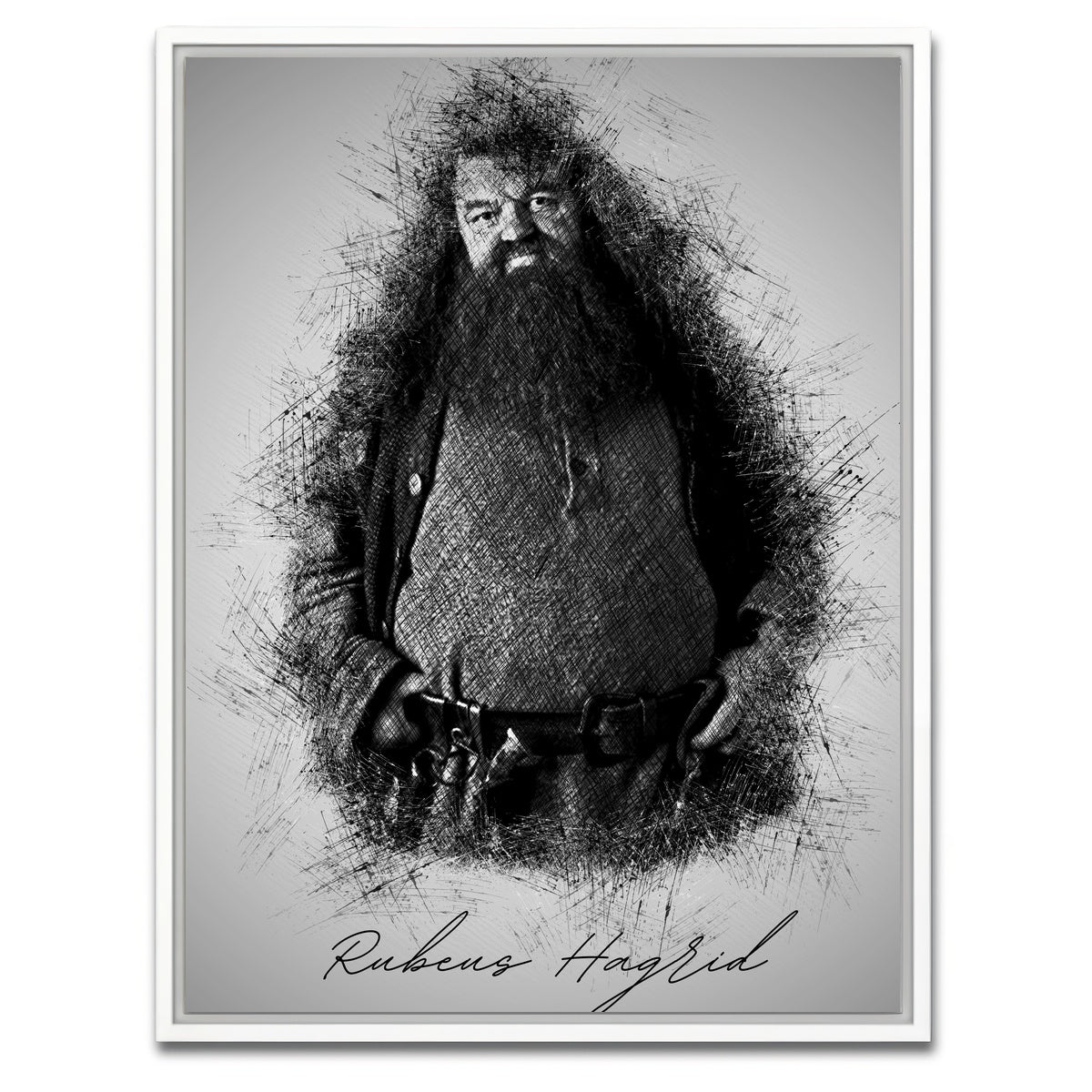 AUTO-MOCKUP WHITE | Rubeus Hagrid | 1 Piece | White Framed Canvas | group=3x4