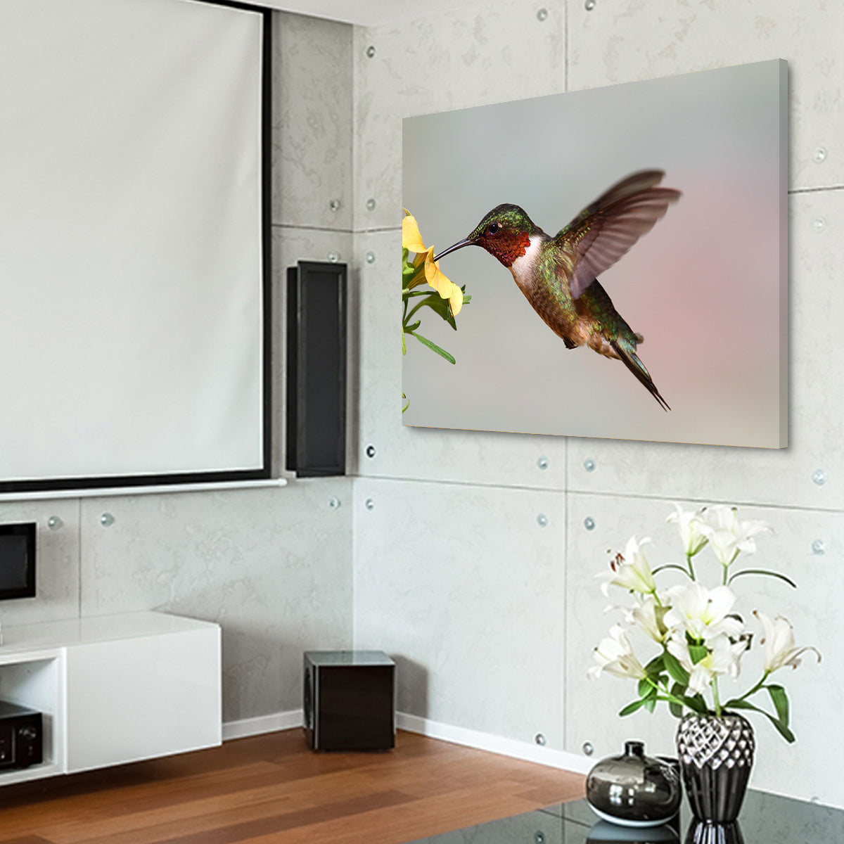 Ruby Throated Hummingbird Wall Art