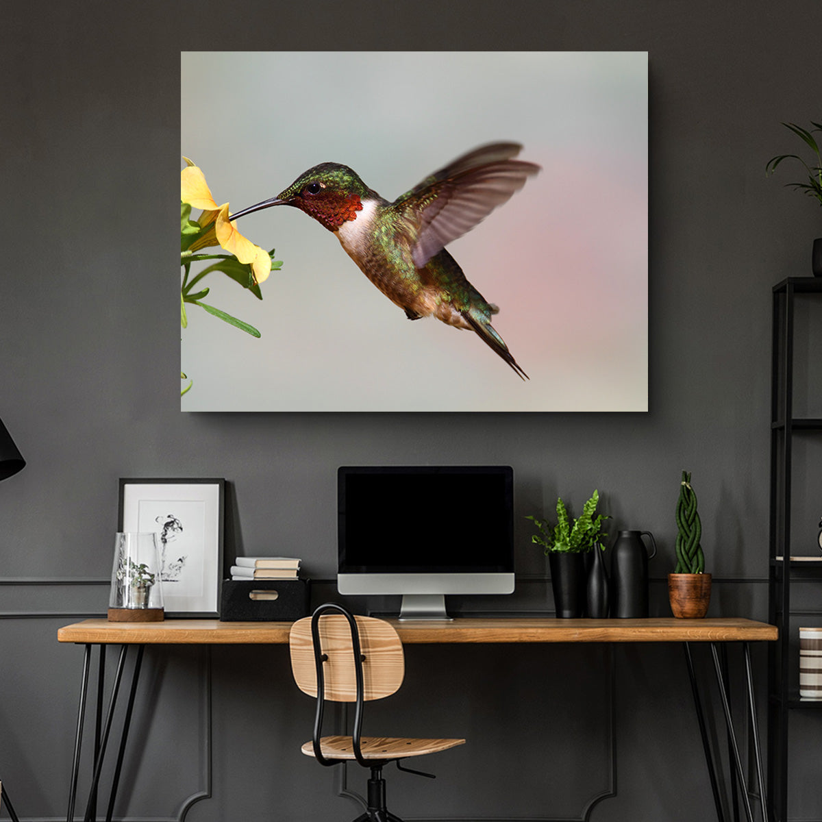 Ruby Throated Hummingbird Wall Art