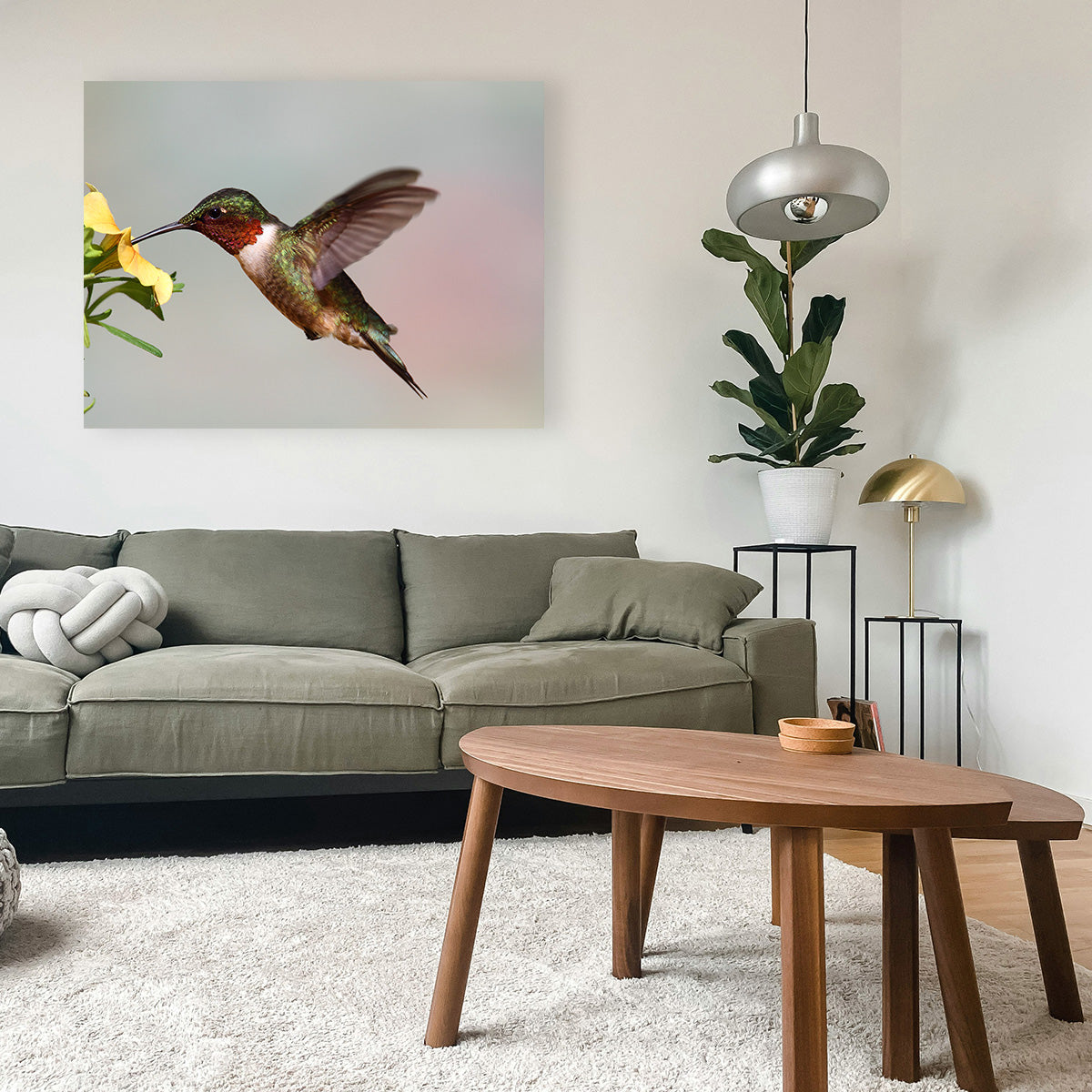 Ruby Throated Hummingbird Wall Art