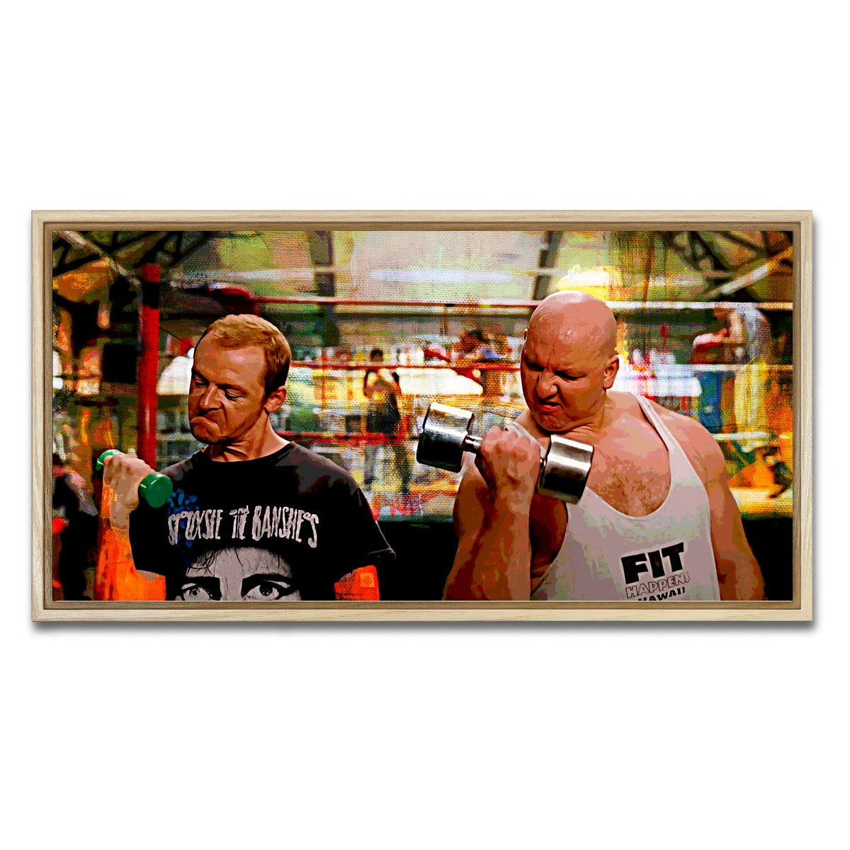 AUTO-MOCKUP WHITE | Run Fatboy Run Dumbbells | 1 Piece | Natural Framed Canvas | group=2x1