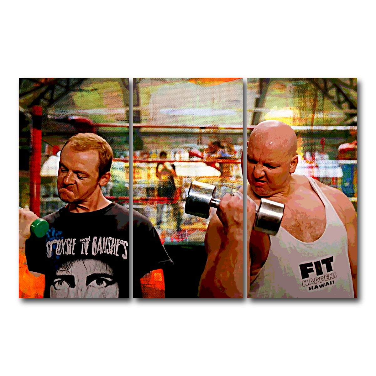 AUTO-MOCKUP WHITE | Run Fatboy Run Dumbbells | 3 Piece | Gallery Wrap Canvas | group=12x24