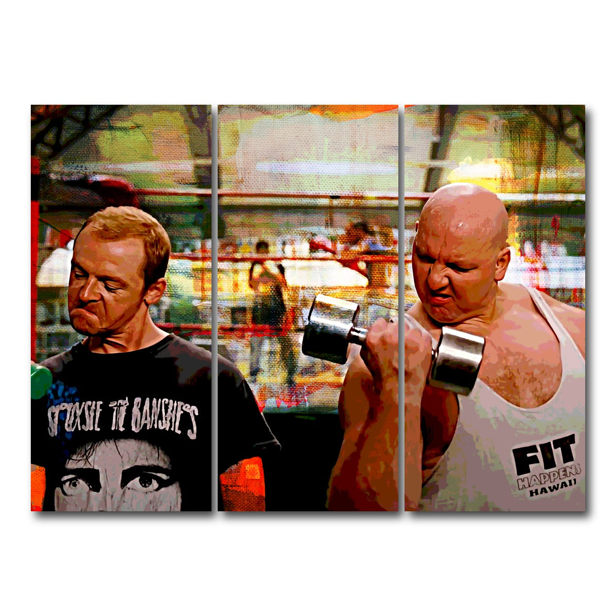 AUTO-MOCKUP WHITE | Run Fatboy Run Dumbbells | 3 Piece | Gallery Wrap Canvas | group=8x18