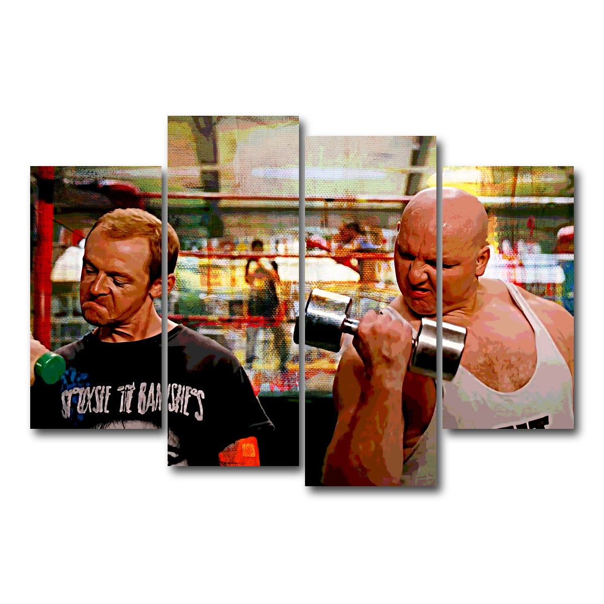 AUTO-MOCKUP WHITE | Run Fatboy Run Dumbbells | 4 Piece | Gallery Wrap Canvas | group=4_short