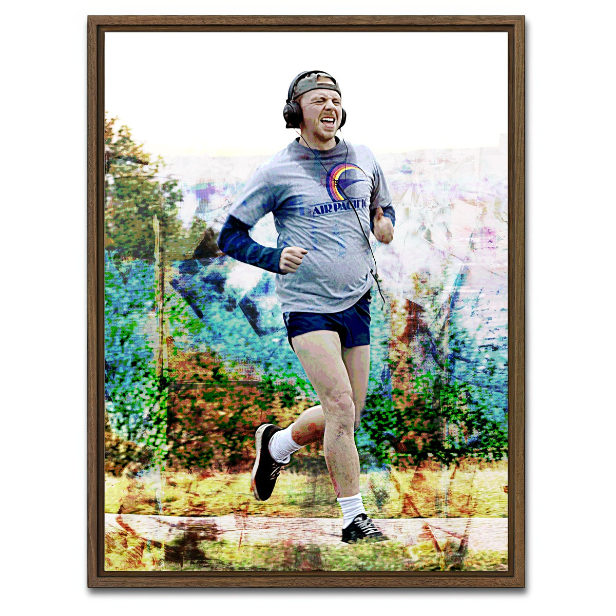 AUTO-MOCKUP WHITE | Run Fatboy Run | 1 Piece | Walnut Framed Canvas | group=3x4