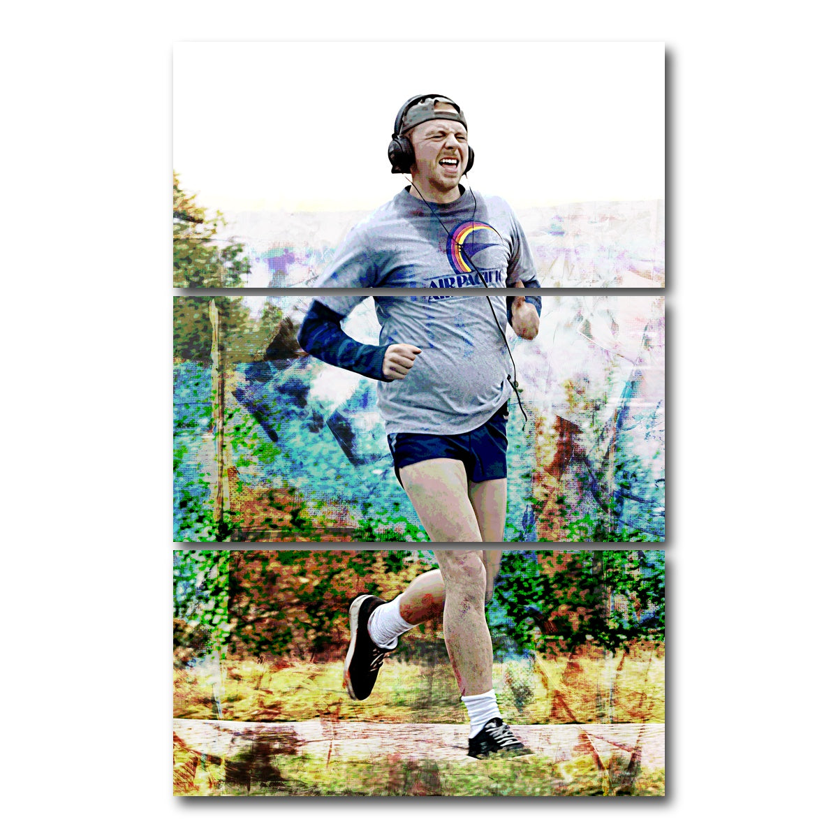 AUTO-MOCKUP WHITE | Run Fatboy Run | 3 Piece | Gallery Wrap Canvas | group=12x24_stacked