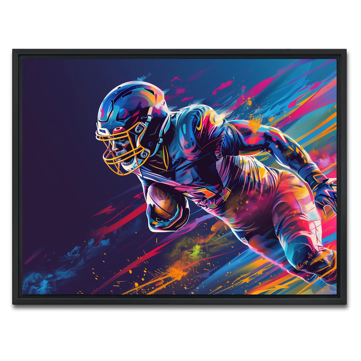 AUTO-MOCKUP WHITE | Running Back Art | 1 Piece | Black Framed Canvas | group=4x3