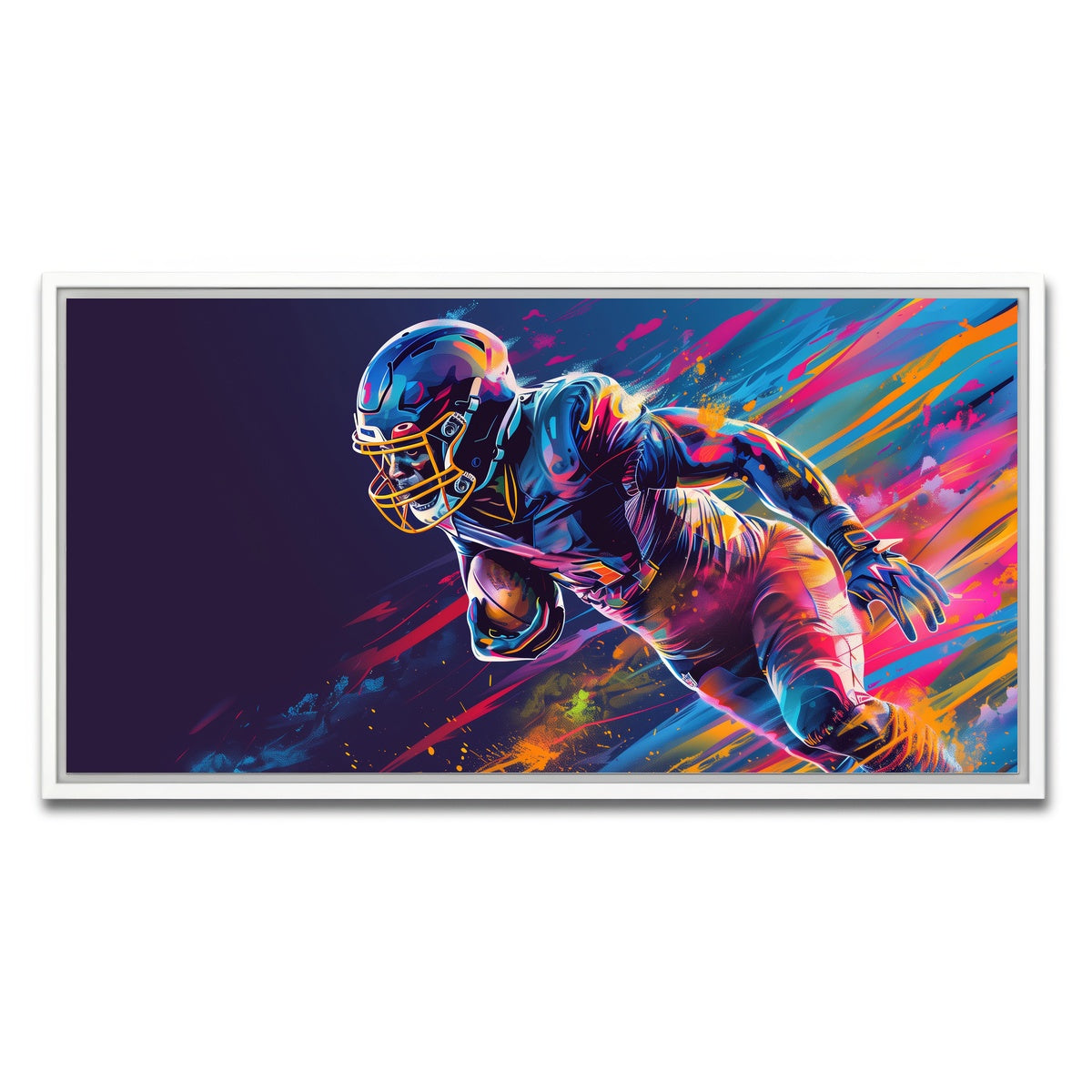 AUTO-MOCKUP WHITE | Running Back Art | 1 Piece | White Framed Canvas | group=2x1