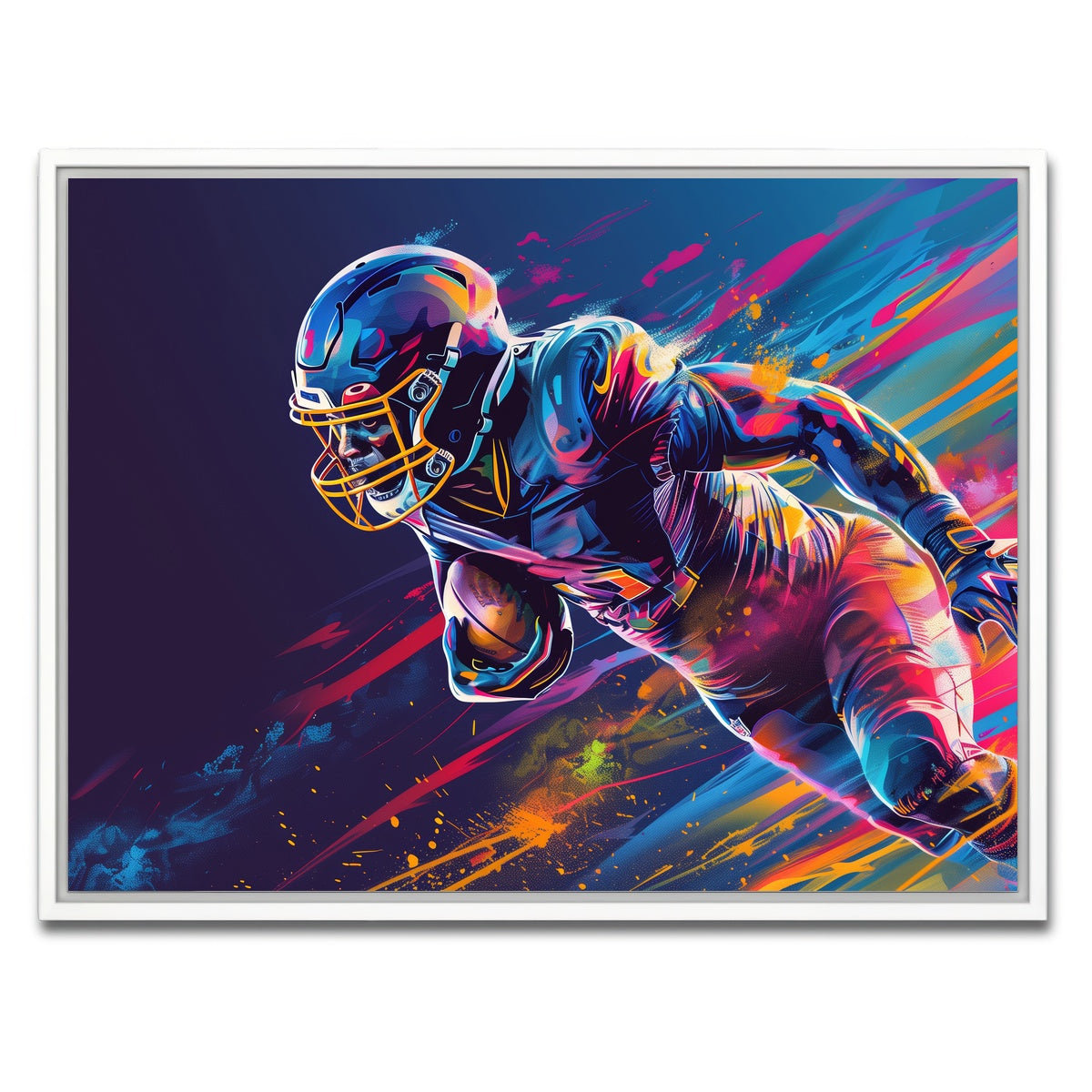 AUTO-MOCKUP WHITE | Running Back Art | 1 Piece | White Framed Canvas | group=4x3