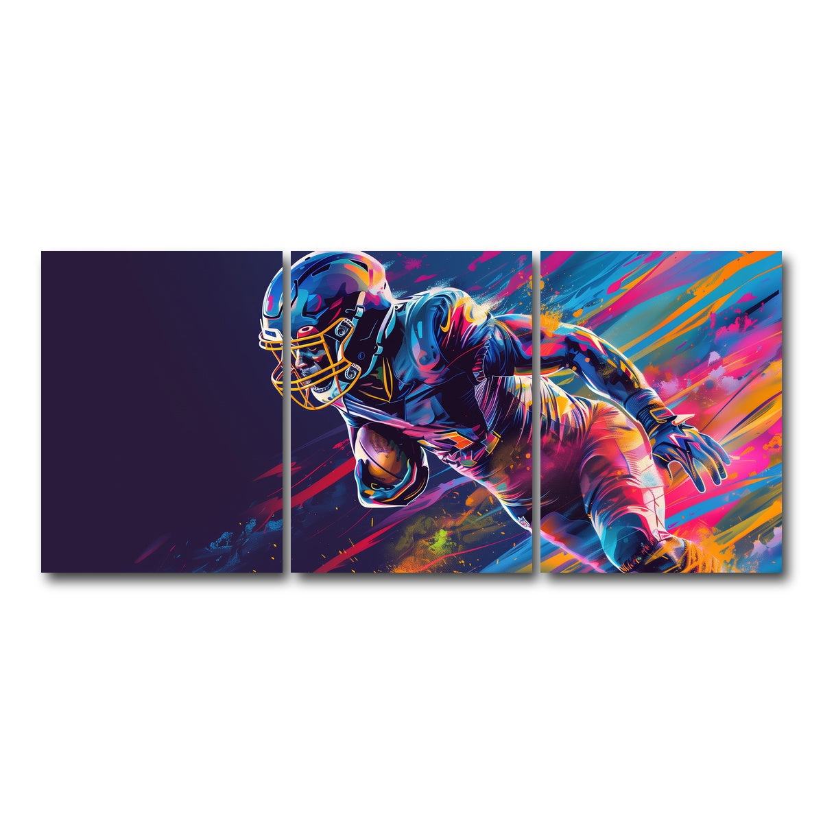 AUTO-MOCKUP WHITE | Running Back Art | 3 Piece | Gallery Wrap Canvas | group=18x24