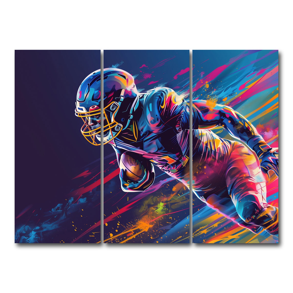 AUTO-MOCKUP WHITE | Running Back Art | 3 Piece | Gallery Wrap Canvas | group=8x18