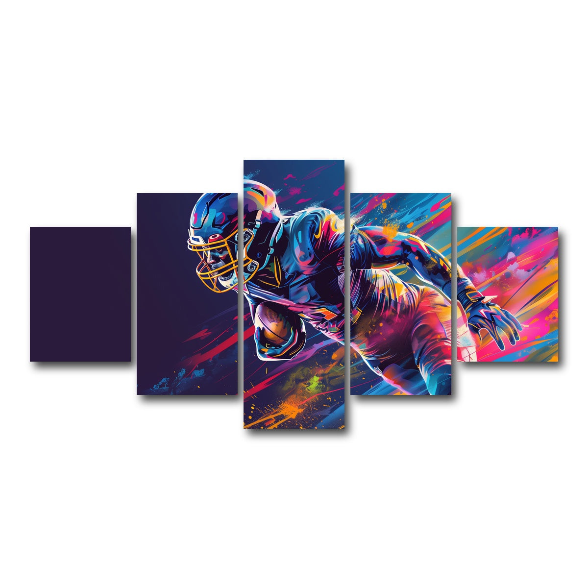 AUTO-MOCKUP WHITE | Running Back Art | 5 Piece | Gallery Wrap Canvas | group=5_short