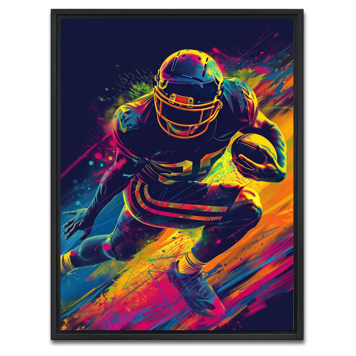 AUTO-MOCKUP WHITE | Running Back | 1 Piece | Black Framed Canvas | group=3x4