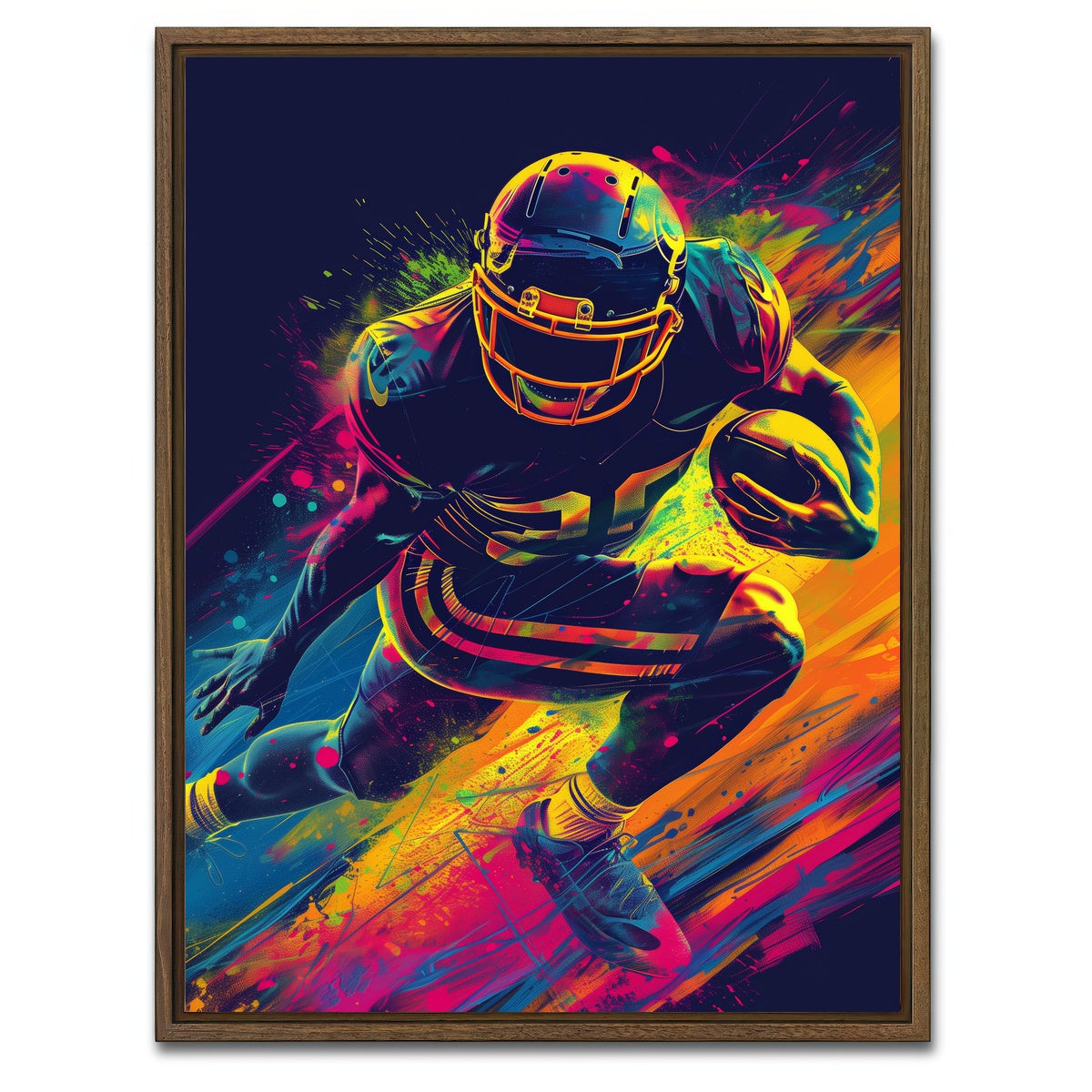 AUTO-MOCKUP WHITE | Running Back | 1 Piece | Walnut Framed Canvas | group=3x4