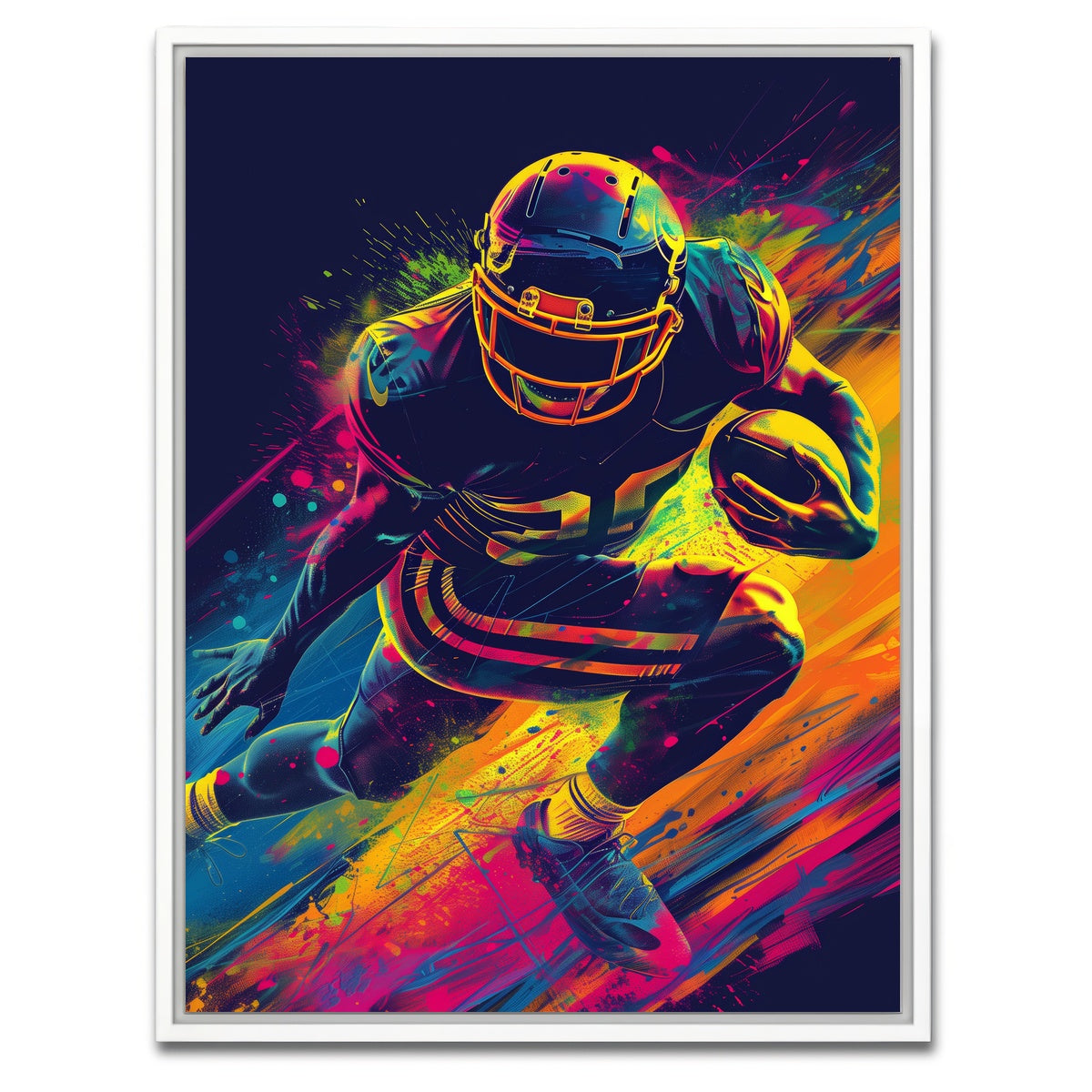 AUTO-MOCKUP WHITE | Running Back | 1 Piece | White Framed Canvas | group=3x4