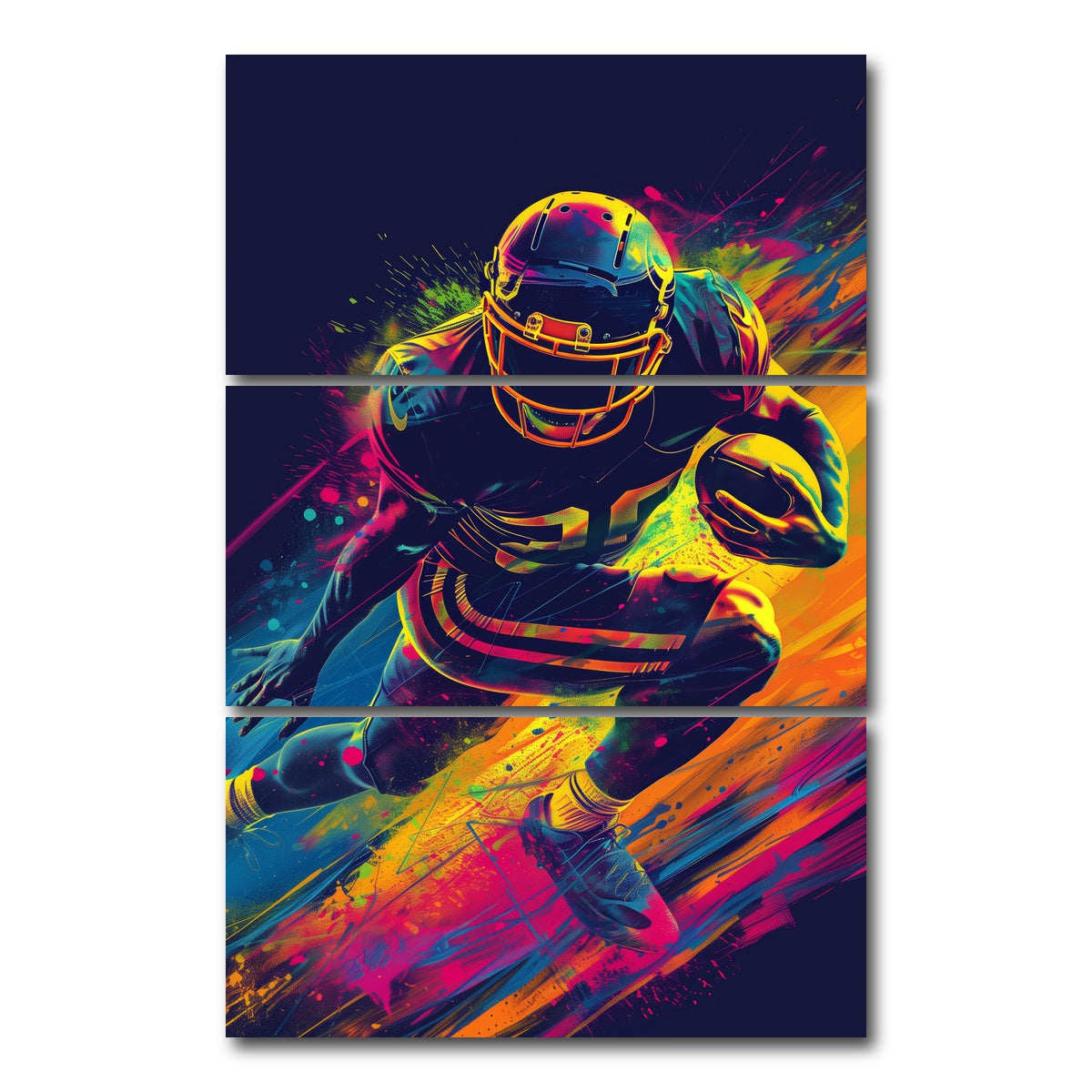 AUTO-MOCKUP WHITE | Running Back | 3 Piece | Gallery Wrap Canvas | group=12x24_stacked