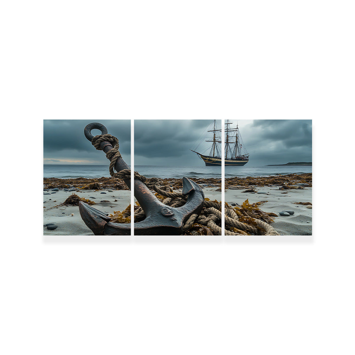 Rustic Anchor on Sandy Beach Wall Art