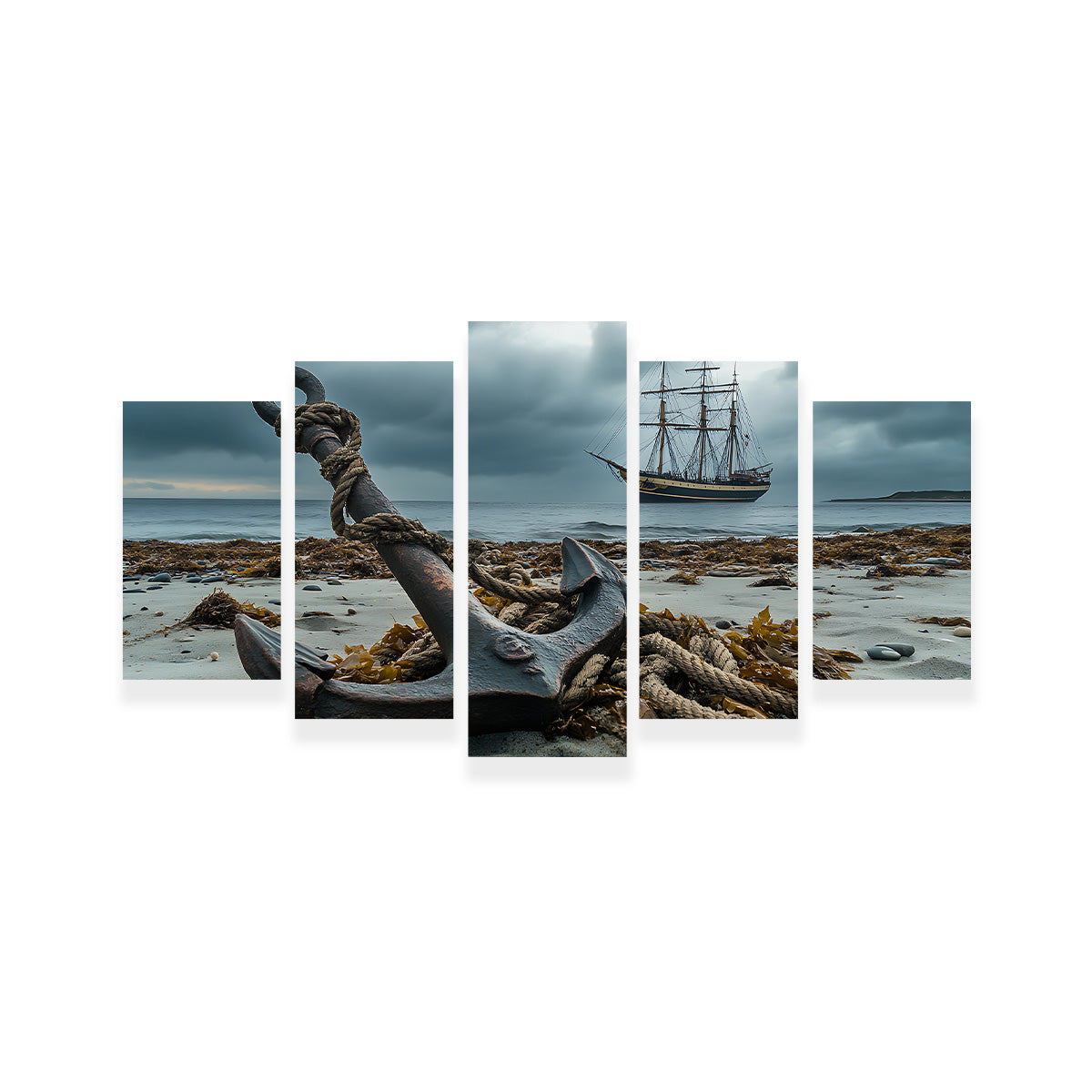 Rustic Anchor on Sandy Beach Wall Art