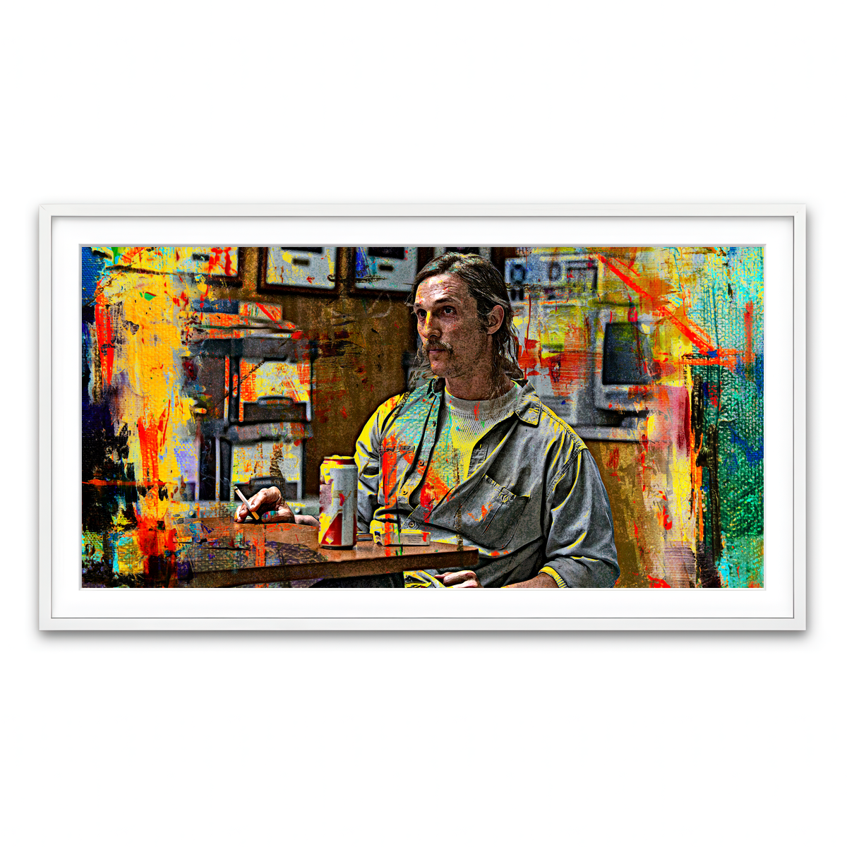 Framed Print 2x1 White