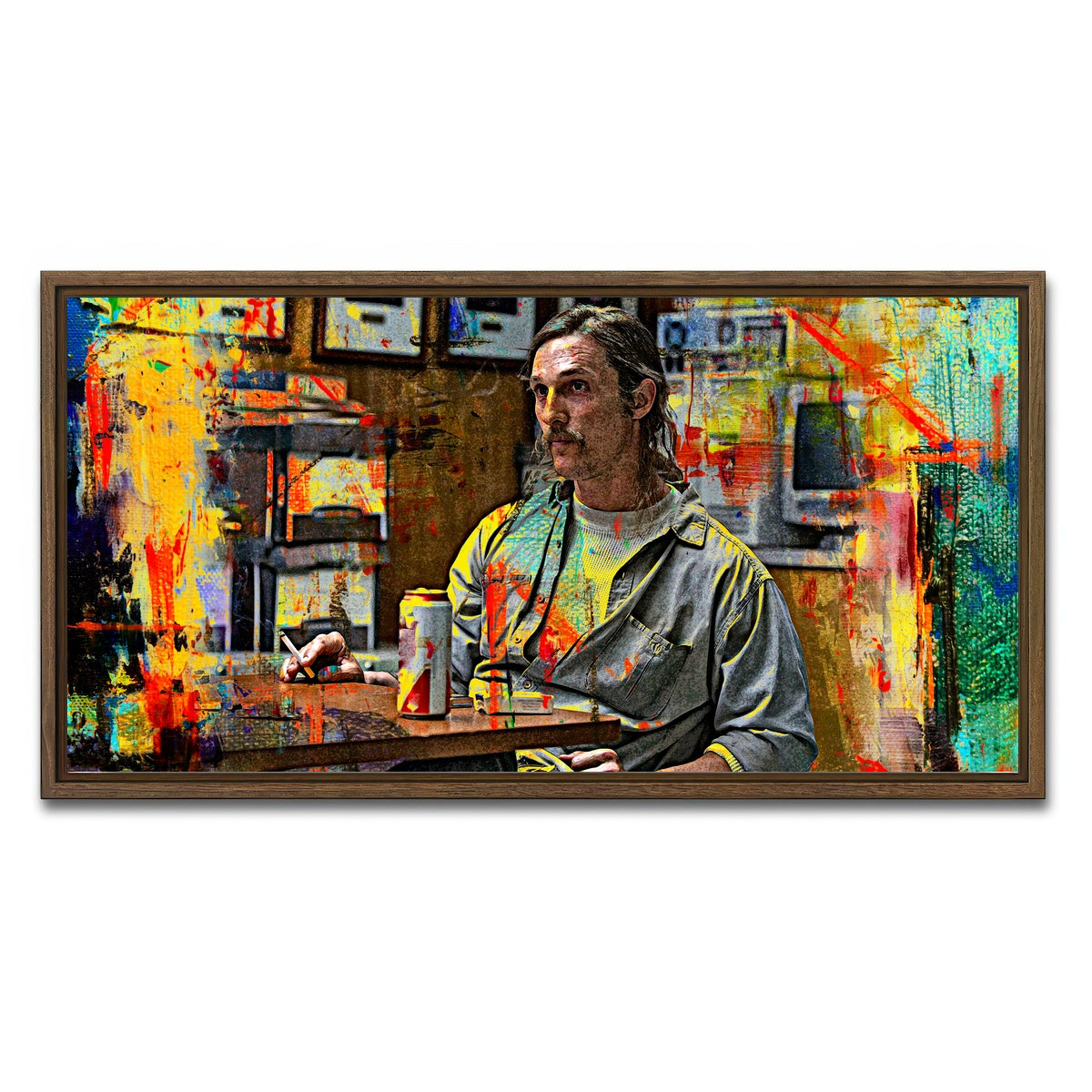 AUTO-MOCKUP WHITE | Rustin Cohle | 1 Piece | Walnut Framed Canvas | group=2x1