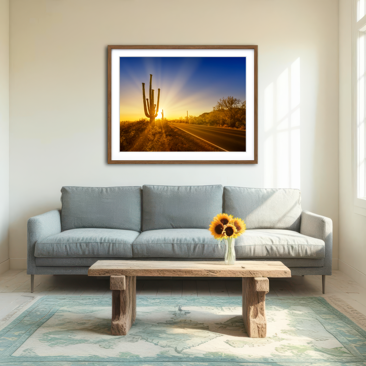 AUTO-MOCKUP ROOM | Saguaro National Park Setting Sun Wall Art