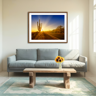 AUTO-MOCKUP ROOM | Saguaro National Park Setting Sun Wall Art