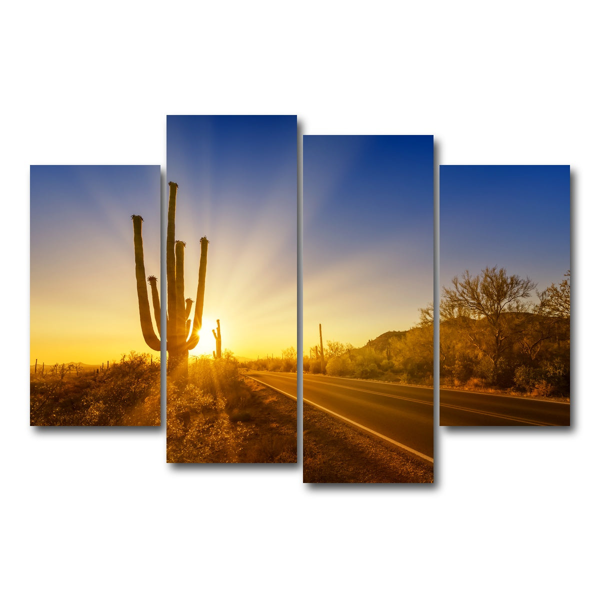 AUTO-MOCKUP WHITE | SAGUARO NATIONAL PARK Setting Sun | 4 Piece | Gallery Wrap Canvas | group=4_short