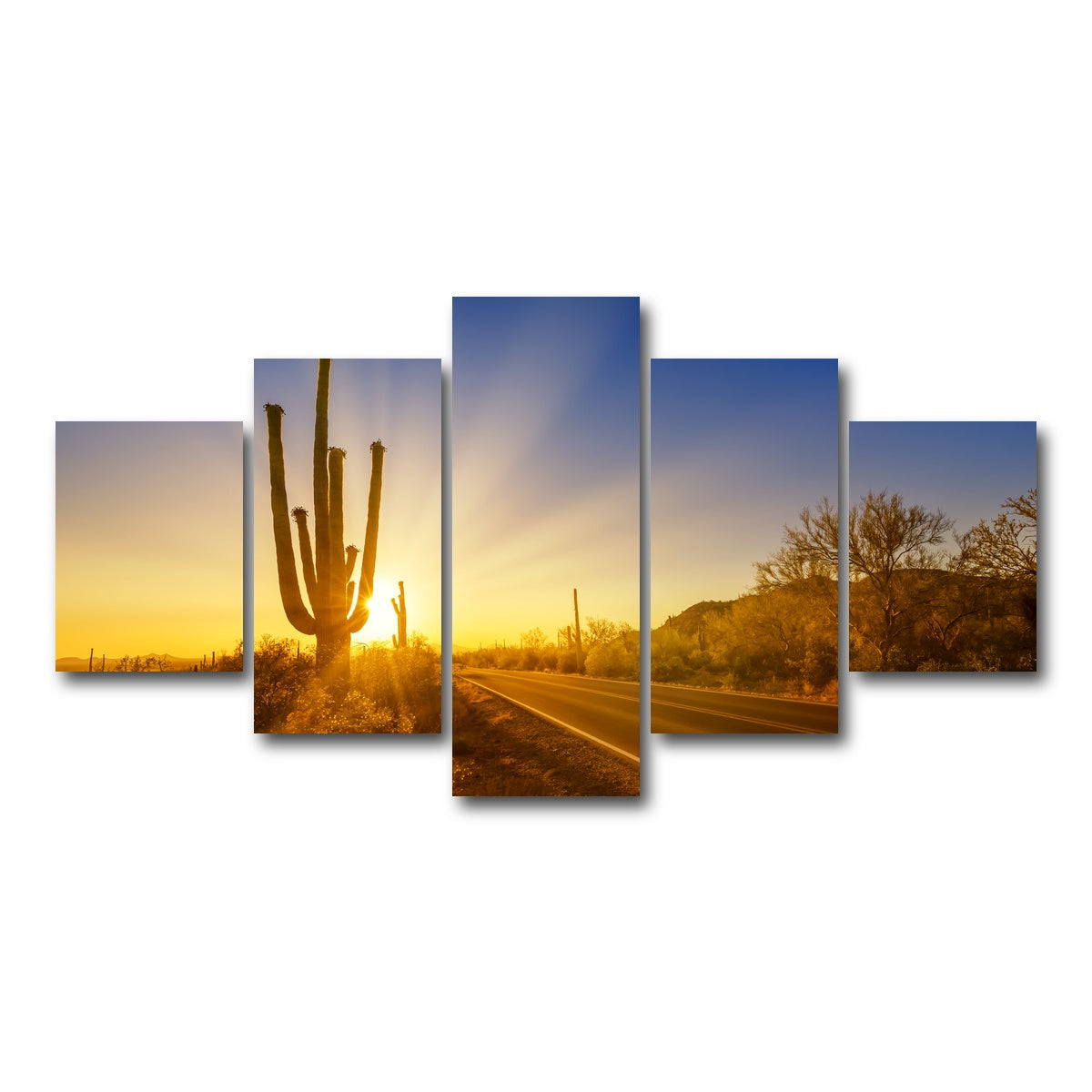 AUTO-MOCKUP WHITE | SAGUARO NATIONAL PARK Setting Sun | 5 Piece | Gallery Wrap Canvas | group=5_short
