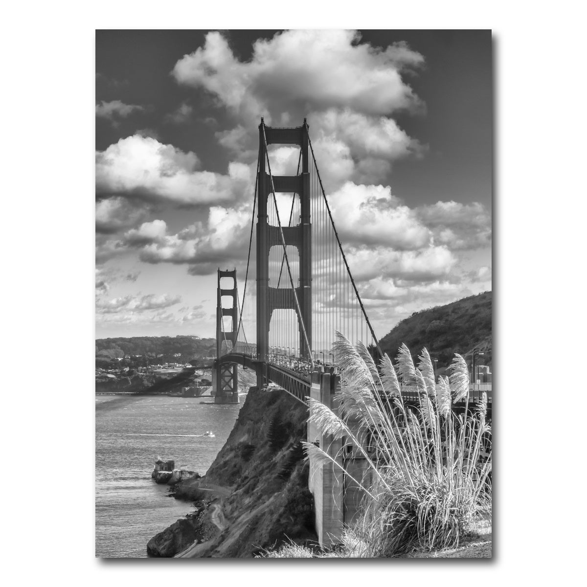 AUTO-MOCKUP WHITE | SAN FRANCISCO Golden Gate Bridge Grayscale | 1 Piece | Gallery Wrap Canvas | group=3x4