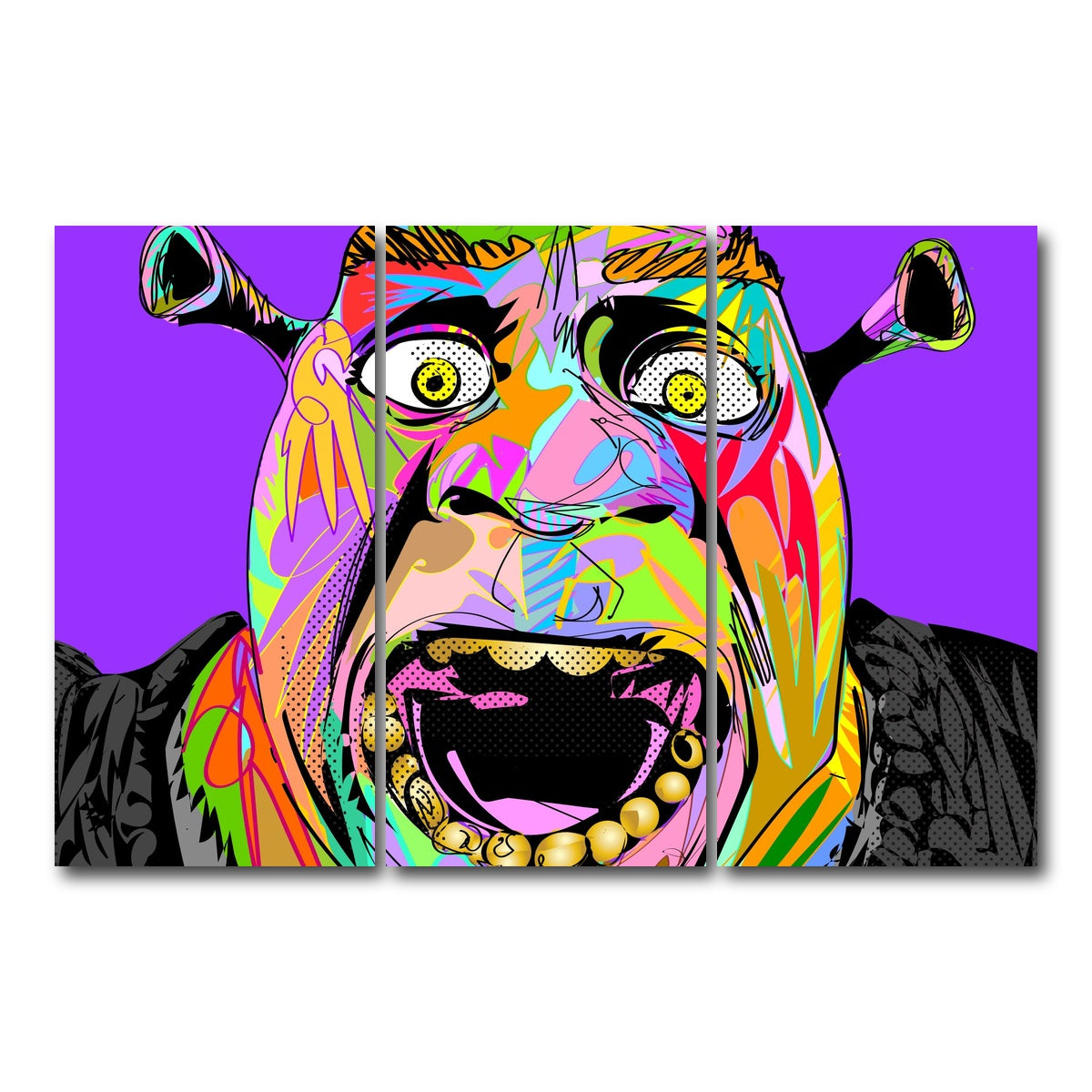 AUTO-MOCKUP WHITE | SHREK | 3 Piece | Gallery Wrap Canvas | group=12x24