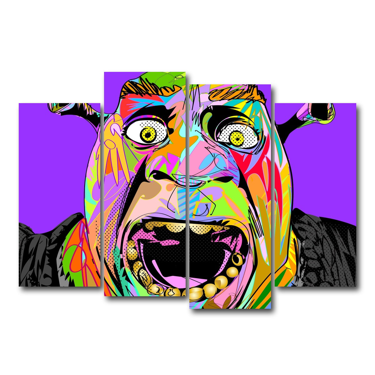 AUTO-MOCKUP WHITE | SHREK | 4 Piece | Gallery Wrap Canvas | group=4_normal