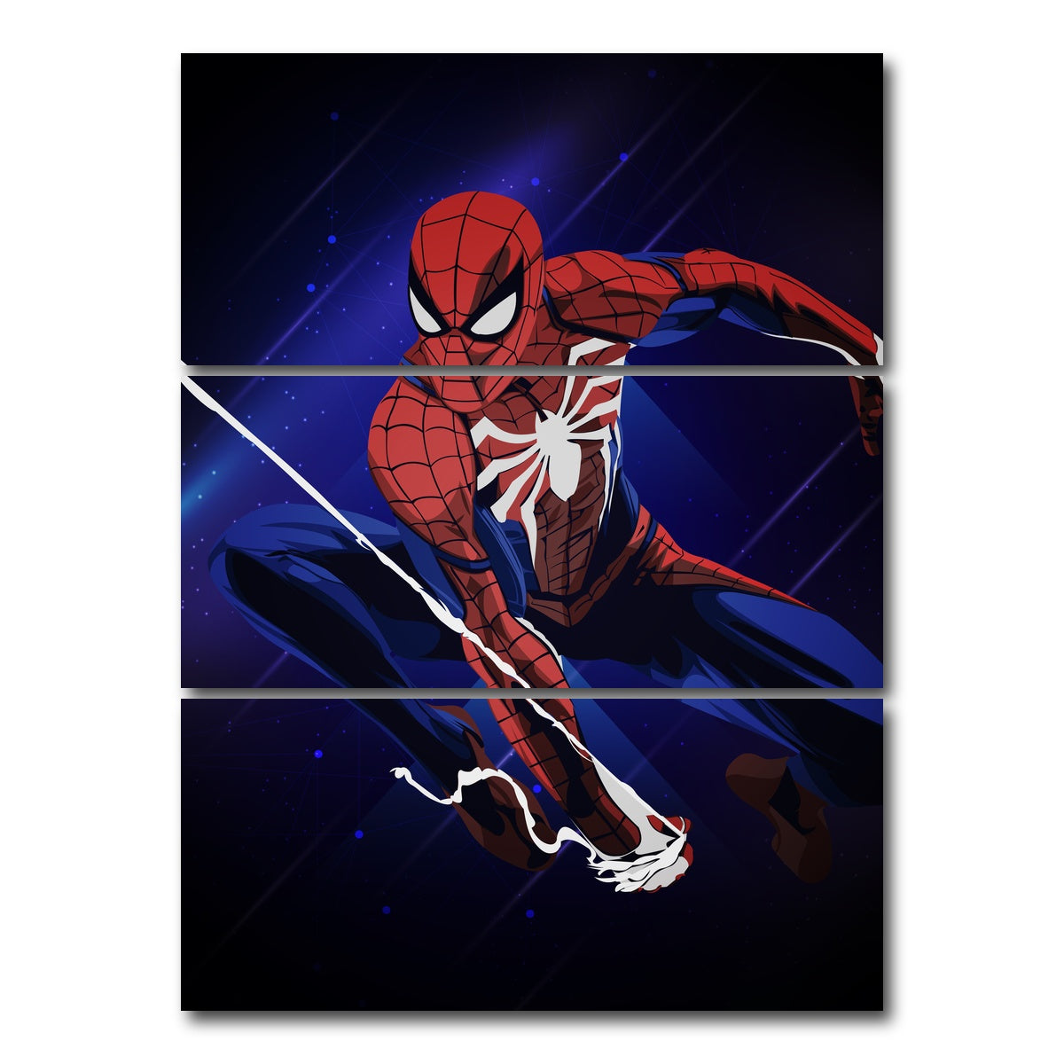 AUTO-MOCKUP WHITE | SPIDERMAN | 3 Piece | Gallery Wrap Canvas | group=8x18_stacked