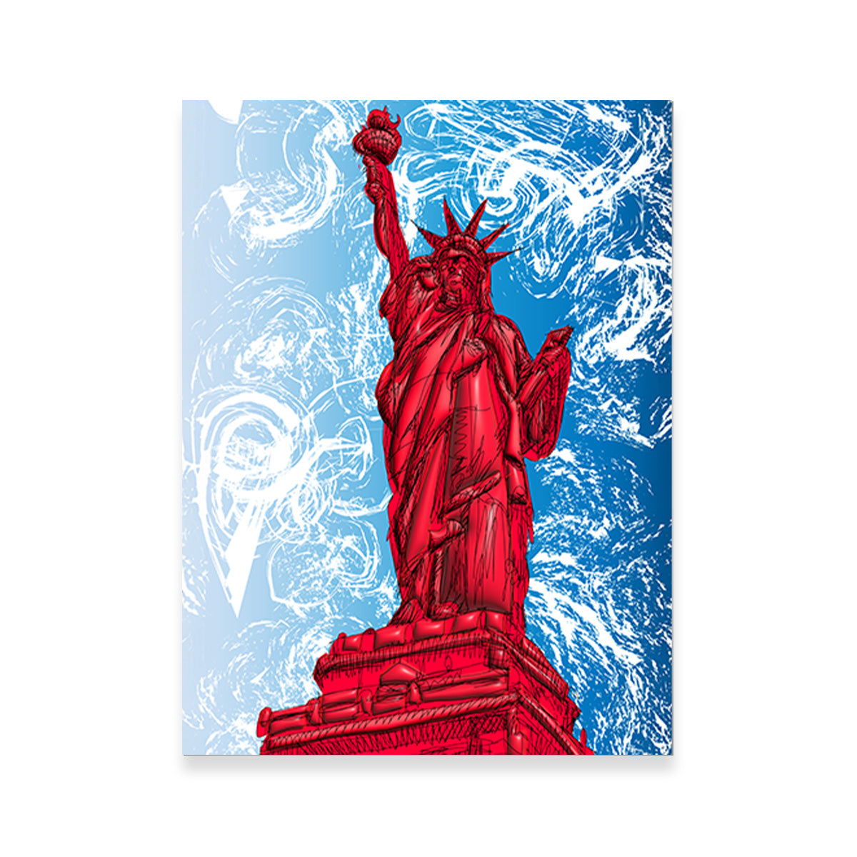 Statue of Liberty Red Wall Art