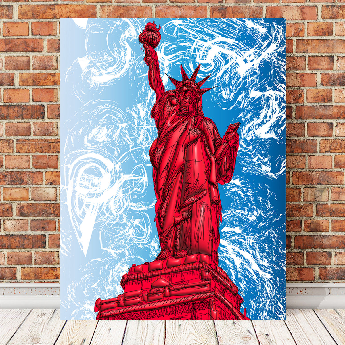 Statue of Liberty Red Wall Art