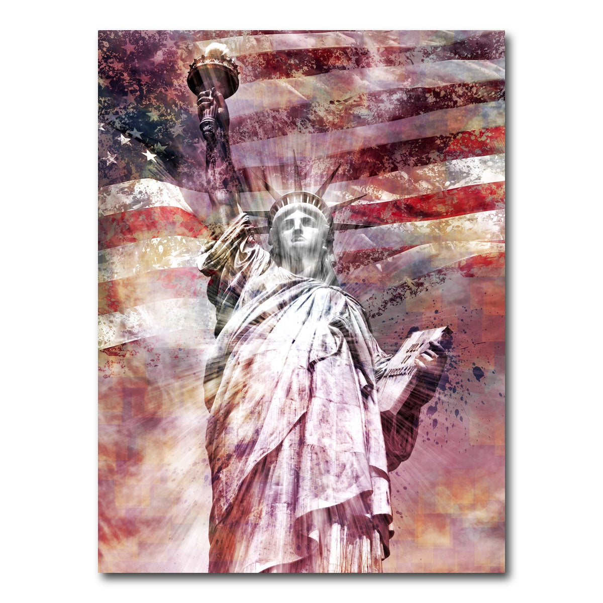 AUTO-MOCKUP WHITE | STATUE OF LIBERTY - Red | 1 Piece | Gallery Wrap Canvas | group=3x4