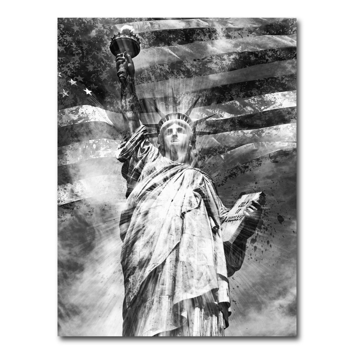 AUTO-MOCKUP WHITE | STATUE OF LIBERTY Monochrome | 1 Piece | Gallery Wrap Canvas | group=3x4