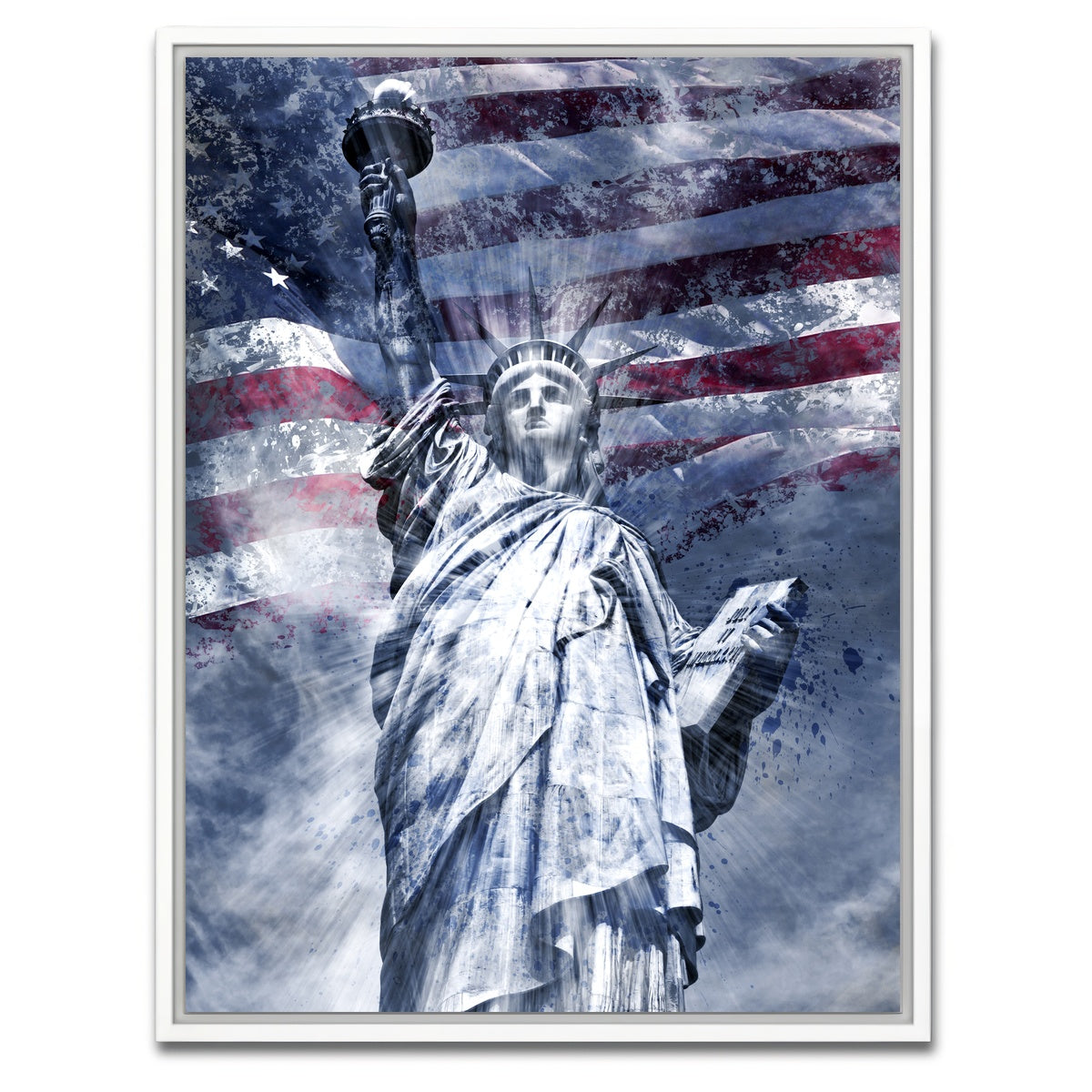 AUTO-MOCKUP WHITE | STATUE OF LIBERTY NYC | 1 Piece | White Framed Canvas | group=3x4