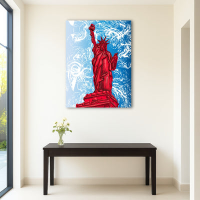 AUTO-MOCKUP ROOM | STATUE OF LIBERTY Red